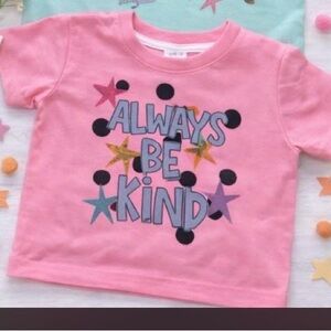 Girls' Pink "Always Be Kind" Graphic Tee